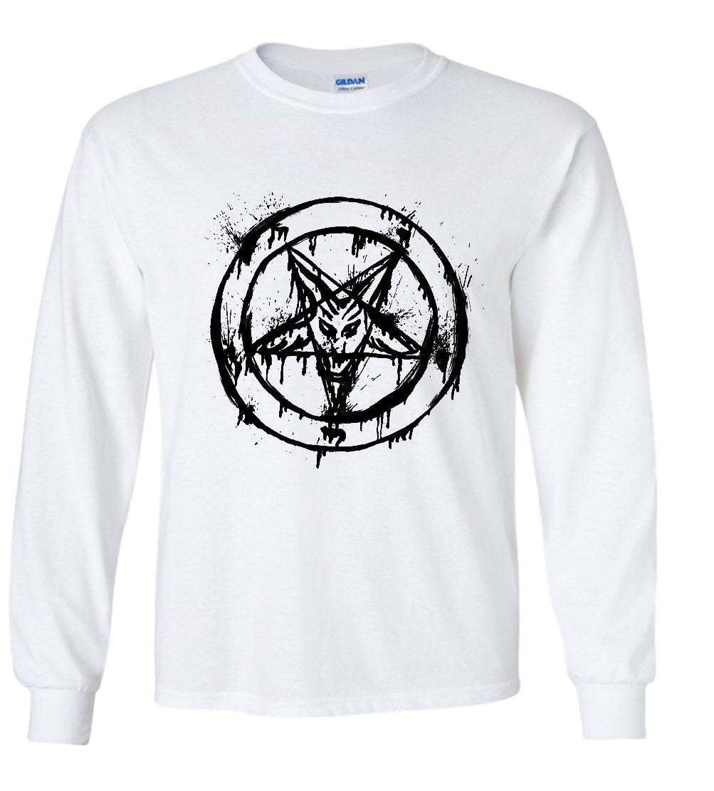 Pentagram Evil Face Symbol T shirt